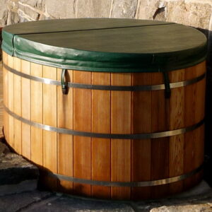 6' cedar elliptical hot tub with vinyl cover