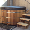 6' round cedar hot tub with vinyl cover