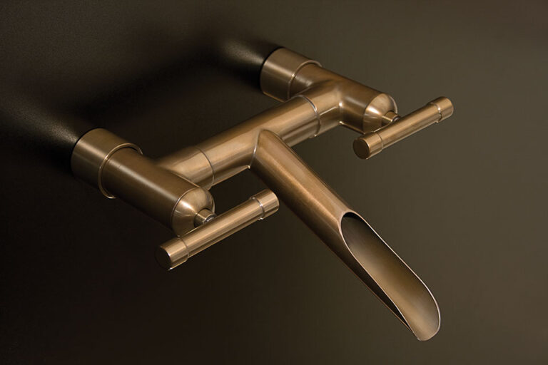 Wall Mount Tub Filler with Waterfall Spout Zen Bathworks