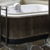 Tub with WaterBridge Floor Mount Tub Filler