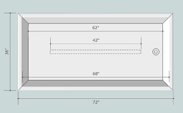 72 x 36 Kyoto Size Top View Spec