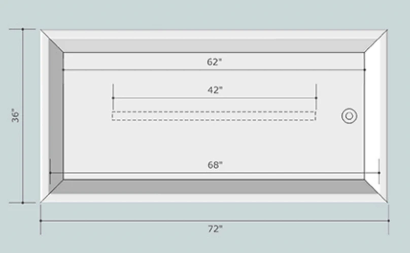 72 x 36 Kyoto Size Top View Spec
